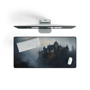 Gothic Victorian Schreibtischunterlage, Spukhaus Schloss Goth Schreibtischunterlage Mauspad XXL - Bild 1 von 5