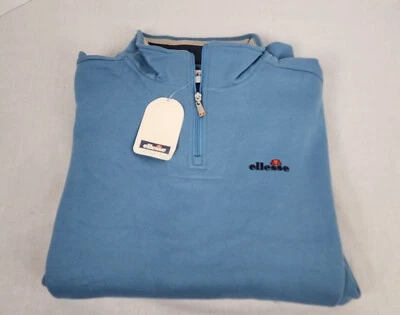 NWT VINTAGE Ellesse Collezioni Tennis Mens 1/4 Zip Sweatshirt E5052 Large Blue - Image 1 of 4