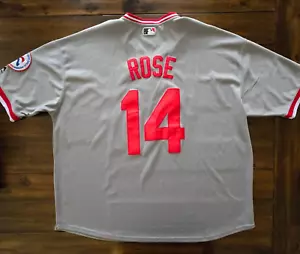 Authentic Majestic Pete Rose Jersey Size 6XL 1978 Patch Cool Base - Picture 1 of 7