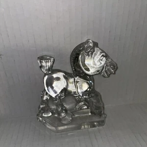 Heisey Sparky Clear Glass Figurine Plug Horse Oscar - Picture 1 of 6