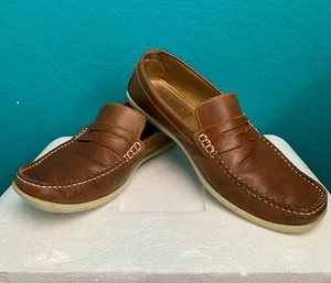Mercanti Fiorenti Men's Brown Leather Loafers Shoes Made In Brazil Size 9M - Picture 1 of 5