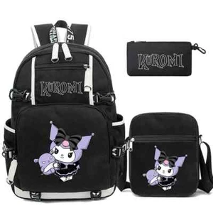 Juego de 3 piezas Mochila Kuromi Mochila Escolar Usb Bolsas de Viaje Mochilas Bolsa para Libros - Imagen 1 de 65