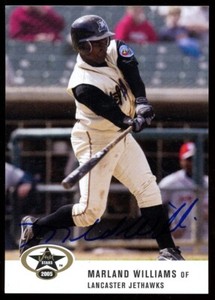 2005 Lancaster Jethawks MARLAND WILLIAMS Signed Card autograph AUTO DBACKS REDS