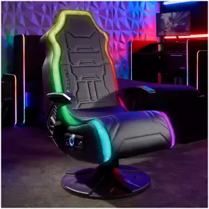 New X Rocker Aurora RGB Pedestal Gaming Chair Comfortable Bluetooth Ready - Picture 1 of 9