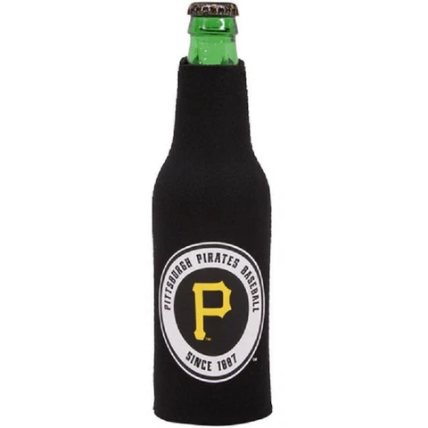 Pittsburgh Pirates MLB Black Zippered 12oz. Bottle Koozie Cooler Cover