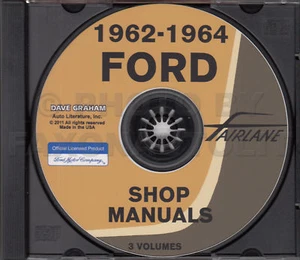 1962 1963 1964 Ford Fairlane Tienda Manual Juego On CD Reparar Servicio Incluye - Imagen 1 de 1