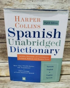 Spanish Unabridged Dictionary 8th Edition by Harper Collins 2005 - Imagen 1 de 8