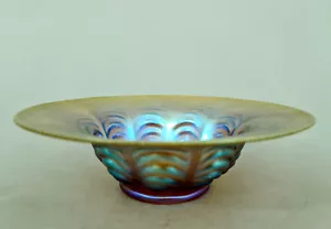 (L0231) gerippte WMF Myra Schale, irisierendes Glas, 20er Jahre, D=22cm, H=6,7cm - Bild 1 von 6