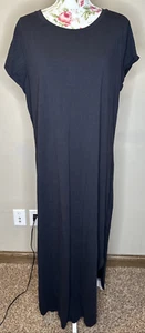 Abito donna G.I.L.I taglia XL nero manica ad aletta maxi t-shirt vestito - Foto 1 di 7