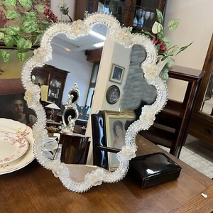 Specchio Veneziano in Vetro di Murano Vintage anni 70 80 Specchietto da Muro - Imagen 1 de 10