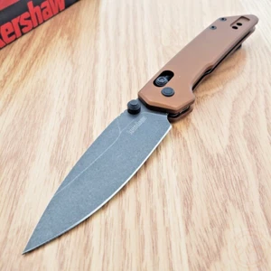Kershaw Mini Iridium Folding Knife 3" D2 Tool Steel Blade Bronze Aluminum Handle - Picture 1 of 12