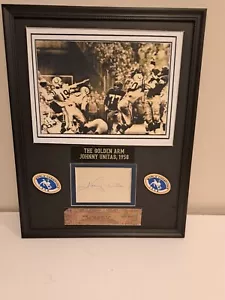 johnny unitas signed golden arm photo display with picture and ticket JSA (READ) - Picture 1 of 4