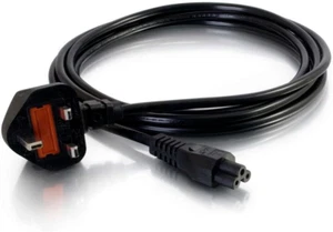 C2G 80601 1 Metre C5 Laptop Power Cable IEC60320C5 to BS1363 3 Foot Cloverleaf - Picture 1 of 4
