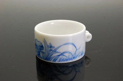 Hand Painted Porcelain Bird Feeder Bowl for Chinese Bamboo Bird Cage Orchid Cover