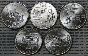 BU UNC United States 2002 5x state quarters 25 cent coins P or D - Picture 1 of 3