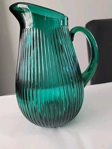IKEA SALLSKAPLIG New Green Pitcher, 2 L (68 Oz) Ribbed - Picture 1 of 4