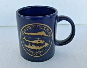 1 Coffee Mug Cup HATS High Altitude Training Site Eagle CO Navy Blue with Gold - Picture 1 of 3