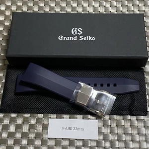 Grand Seiko Kautschuk Gürtel Armband 22mm mit Box Evolution 9 Navy Neu - Bild 1 von 5