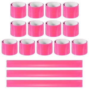 16 piezas brazaletes reflectantes, bandas de alta visibilidad de 11,8", rosa (cuadrado) - Imagen 1 de 6