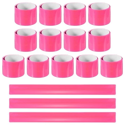 16 piezas brazaletes reflectantes, bandas de alta visibilidad de 11,8", rosa (cuadrado) - Imagen 1 de 4