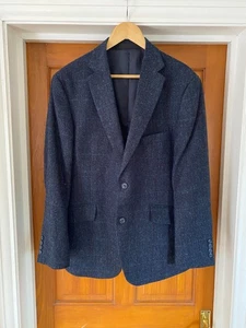 M&S Worsted Wool Moon Tweed Blazer Sakko 42 S marine kariert *v.KLEINES LOCH AM ARM* - Bild 1 von 14