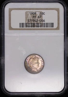 1909 Dimes Barber or Liberty Head NGC PF-67 Proof - Image 1 of 4