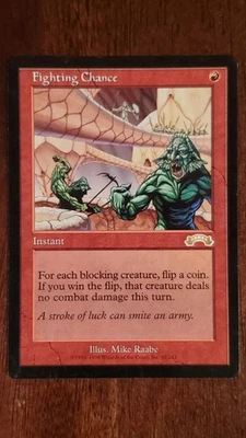 Fighting Chance Exodus EX/LP #82 MTG Magic the Gathering Instant Rare - Image 1 of 4