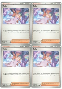 4x Pokemon TCG Tulip 181/182 Sv04: Paradox Rift Regular Playset - Picture 1 of 1