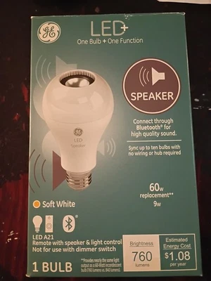 GE LED Speaker Lightbulb 60W A21  760 Lumens NEW  - Image 1 of 3
