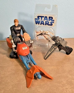 Lote De Colección Años 2000 Star Wars Juguetes Playskool Jedi Force LUKE SKYWALKER Bicicleta Speeder - Imagen 1 de 10
