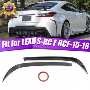 FOR 15~18 LEXUS RC F/RCF REAL CARBON FIBER REAR BUMPER SIDE TRIM GARNISH CANARDS - Picture 1 of 13