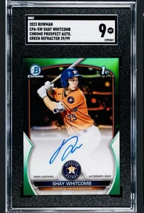 Shay Whitcomb 2023 Bowman Chrome Green Refractor Auto CPA-SW 29/99 SGC 9! - Picture 1 of 2