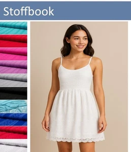 COTONE PIZZO ORGANZA TESSUTO ELASTICIZZATO METRAGGIO TESSUTO PIZZO FAI DA TE DECORAZIONE ABITO - Foto 1 di 13