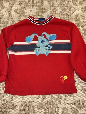 Vtg Viacom Toddler BLUE'S CLUES Size 6 7 NICK JR Long Sleeve Shirt Blue Red Boys - Image 1 of 4