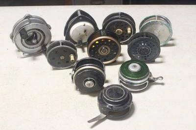 Lote de 10 Molinetes de Mosca Vintage PEÇAS OU REPAROS Pflueger Garcia Daiwa Sturdibilt - Imagem 1 de 4