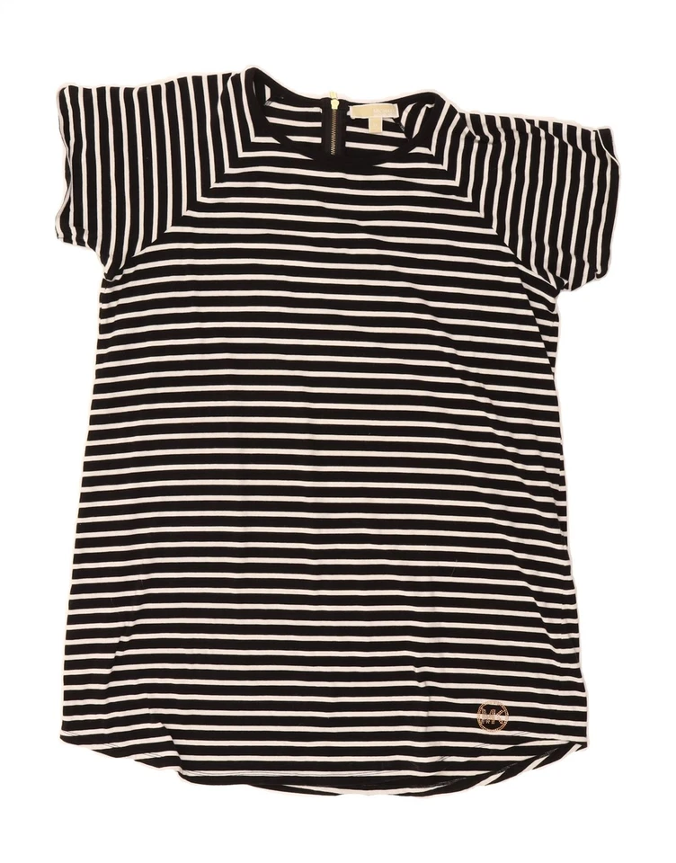 MICHAEL KORS Womens T-Shirt Dress UK 20 2XL Black Striped Cotton Nautical AZ10 - Image 1 of 3