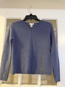 Ann Taylor Vintage Pullover Wolle blau Langarm V-Ausschnitt Small - Bild 1 von 4