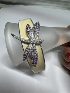 Libelle Insekt Silber 925 Armreif Armreif Armband CZ Strass - Bild 1 von 13