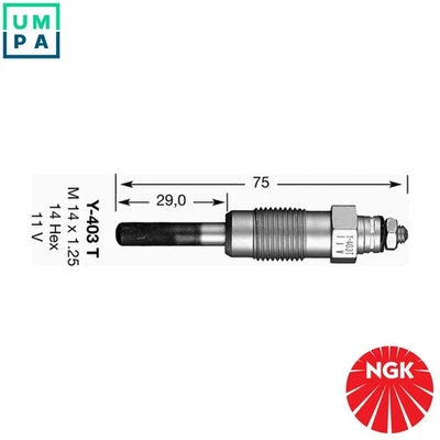 4x GLOW PLUG 6140 FOR FORD NISSAN TRADE/Van/Platform/Chassis TERRANO/�/II 2.7L - Image 1 of 4