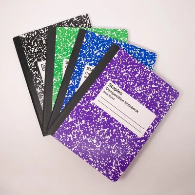 4 Composition Notebook Set Wide Ruled 100 Sheets School Office Supply - Image 1 of 4