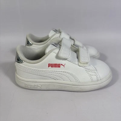 Puma Smash V2 SL Metálico V Infantil Talla 6C Blanco Gancho y Lazo Tenis Planos NUEVAS Foto 1 de 4