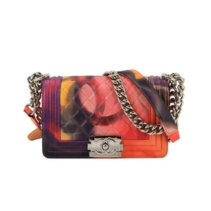 CHANEL BOY CHANEL Chain Shoulder Bag Leather Multicolor Flower Power 90238971 - Picture 1 of 10