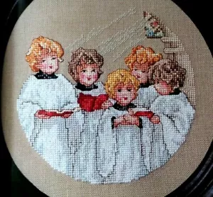 Cross Stitch Pattern CHILDRENS CHORUS Christmas Choir Stained Glass - Picture 1 of 7