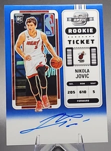Nikola Jovic /49 2022-23 Contenders Optic Rookie RC On Card Auto Blue Prizm Heat - Picture 1 of 4