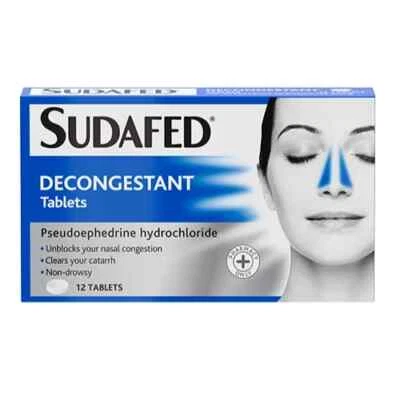 SUDAFED Sudafd Decongestant - Non Drowsy Congestion Relief - 12 Tablets