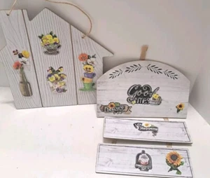 Decorative Farmhouse Wood Hanging Sign Country Decor Lot Of 2 Wooden Plaques - Picture 1 of 7