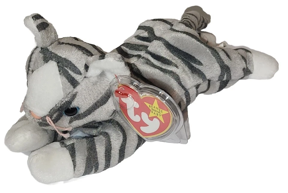 Prance 1997 Ty Beanie Babie Grey Stripe 8in Cat Kitten 3up Boys Girls 4123