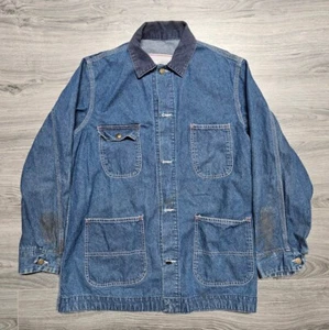 VTG Sears Jacket Mens Large 42-44 Blue Work N Leisure Barn Chore Coat - Picture 1 of 9