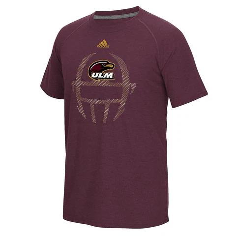 Louisiana-Monroe Warhawks  NCAA Adidas Men's Maroon Helmet Dot Climalite T-Shirt Cover