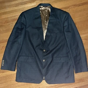 Bill Blass Mens Blazer Suit Jacket Size 44R Dark Green Solid 2 Button Sport Coat - Picture 1 of 8